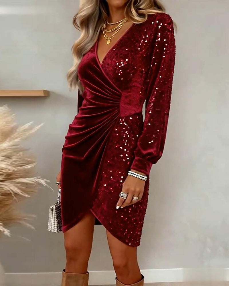 Katarzyna | Christmas Midi Dress with V-neck