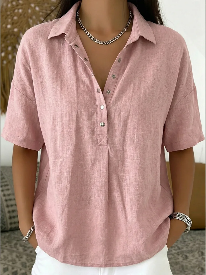 Blouse met kraag en knoopdetail