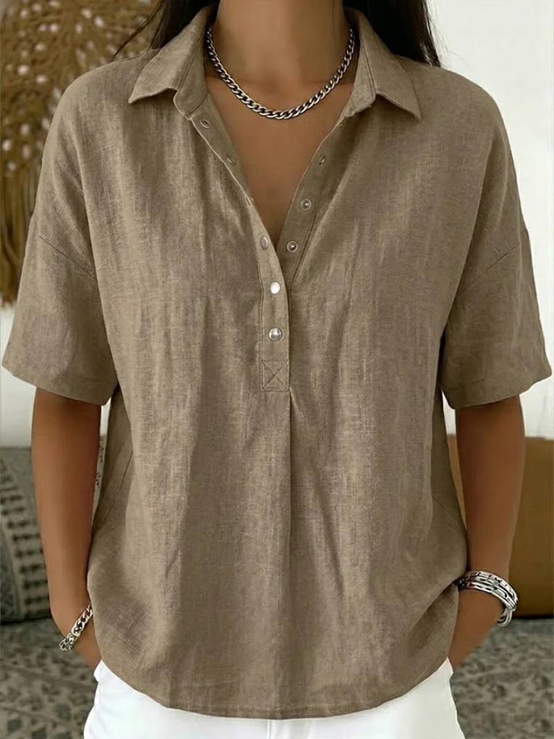 Blouse met kraag en knoopdetail