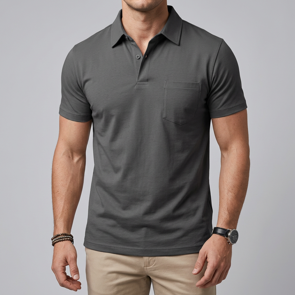 Men’s Short Sleeve Polo Shirt with Chest Pocket