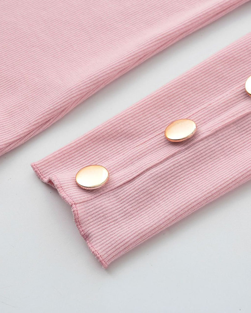 Weronika | Elegancka Bluzka z Falbanką i Guzikami