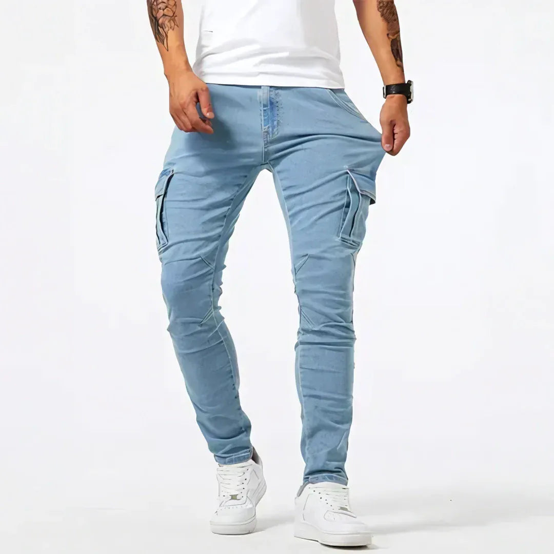Brent - Slim-fit Cargo Trousers with Pockets