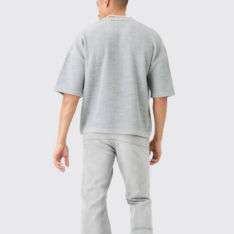 Men’s Polo Shirt with Waffle Texture