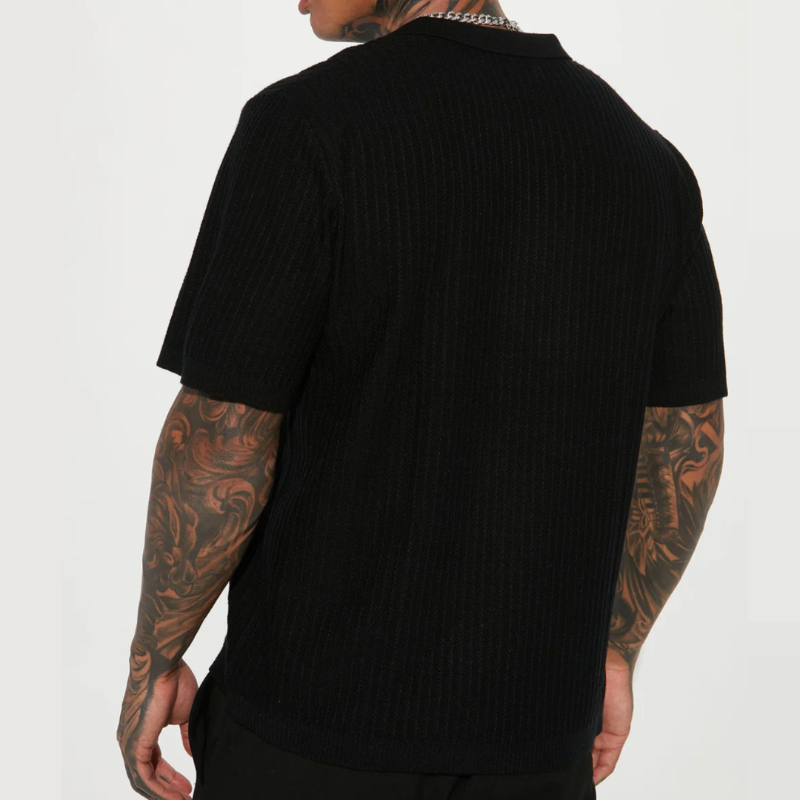Men’s Polo Shirt with Waffle Texture