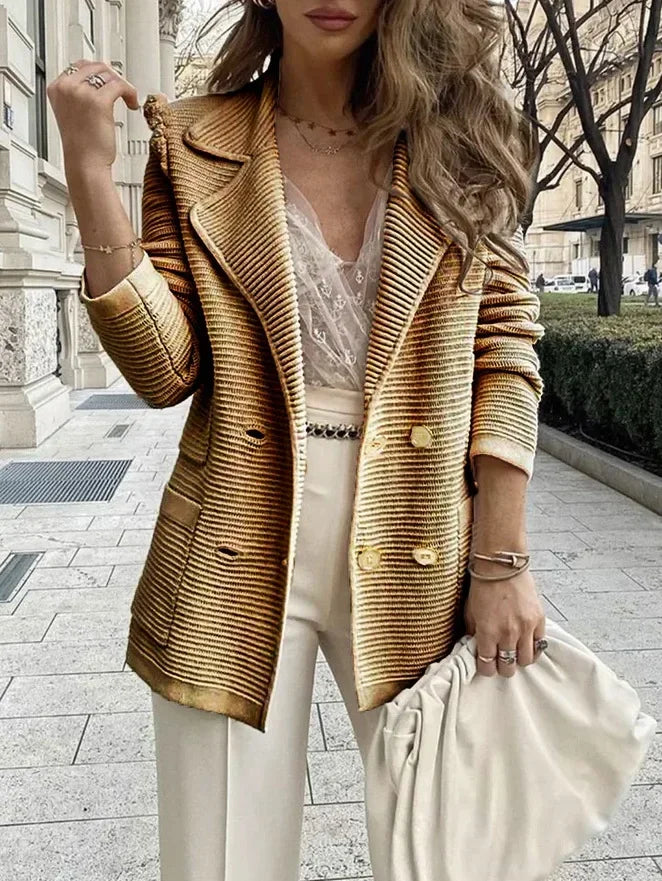 Elegant double-breasted women's blazer