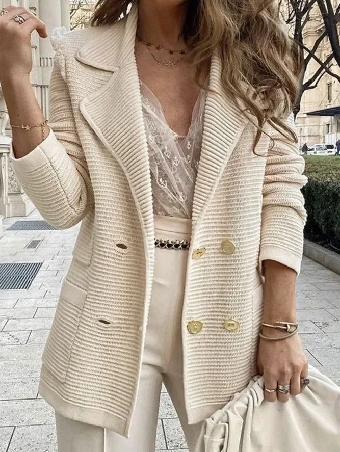 Elegant double-breasted women's blazer