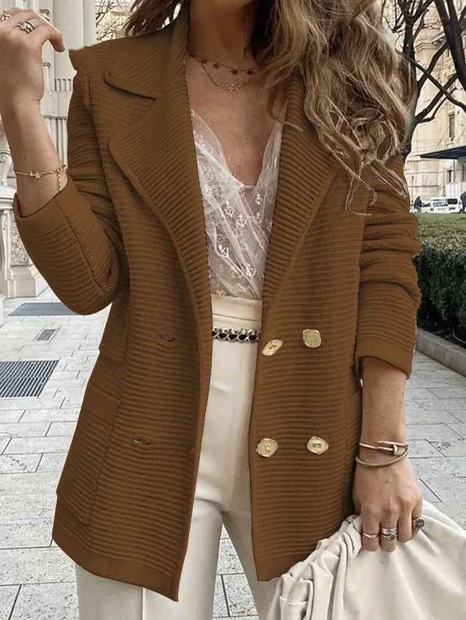 Elegant double-breasted women's blazer
