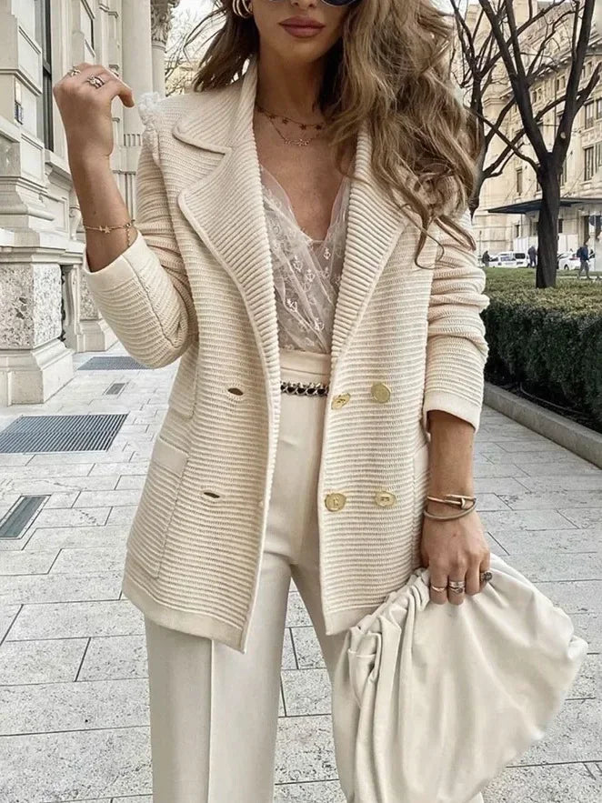 Elegant double-breasted women's blazer