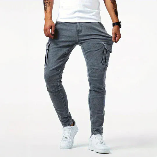 Brent - Slim-fit Cargo Trousers with Pockets