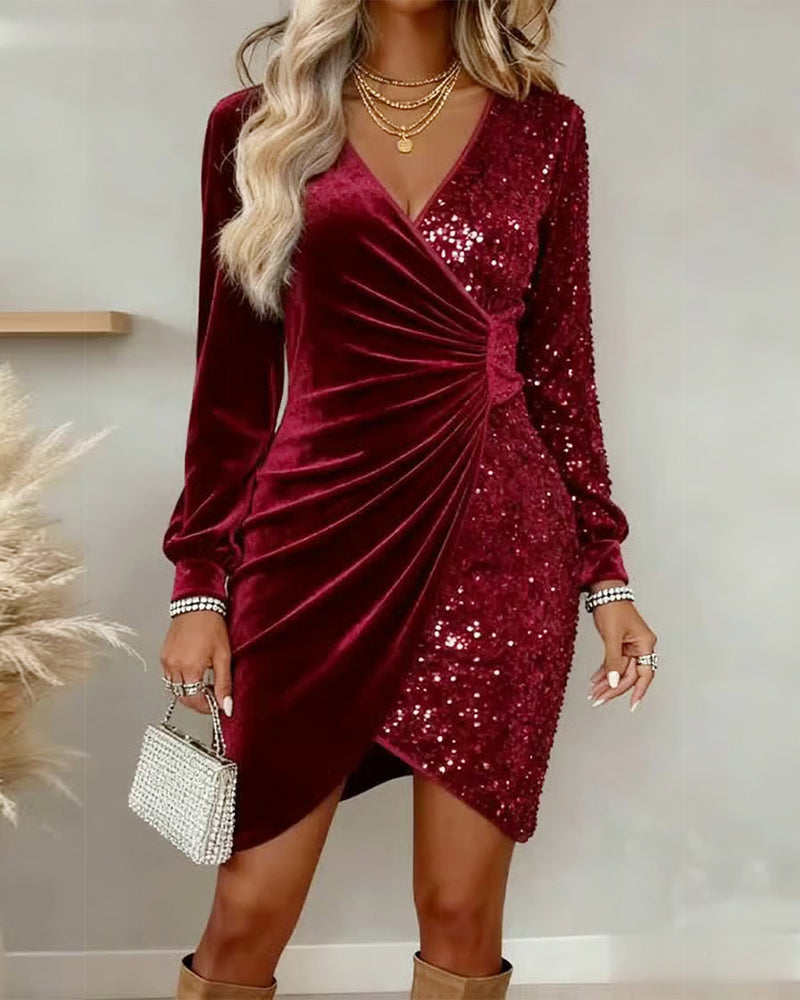 Katarzyna | Christmas Midi Dress with V-neck
