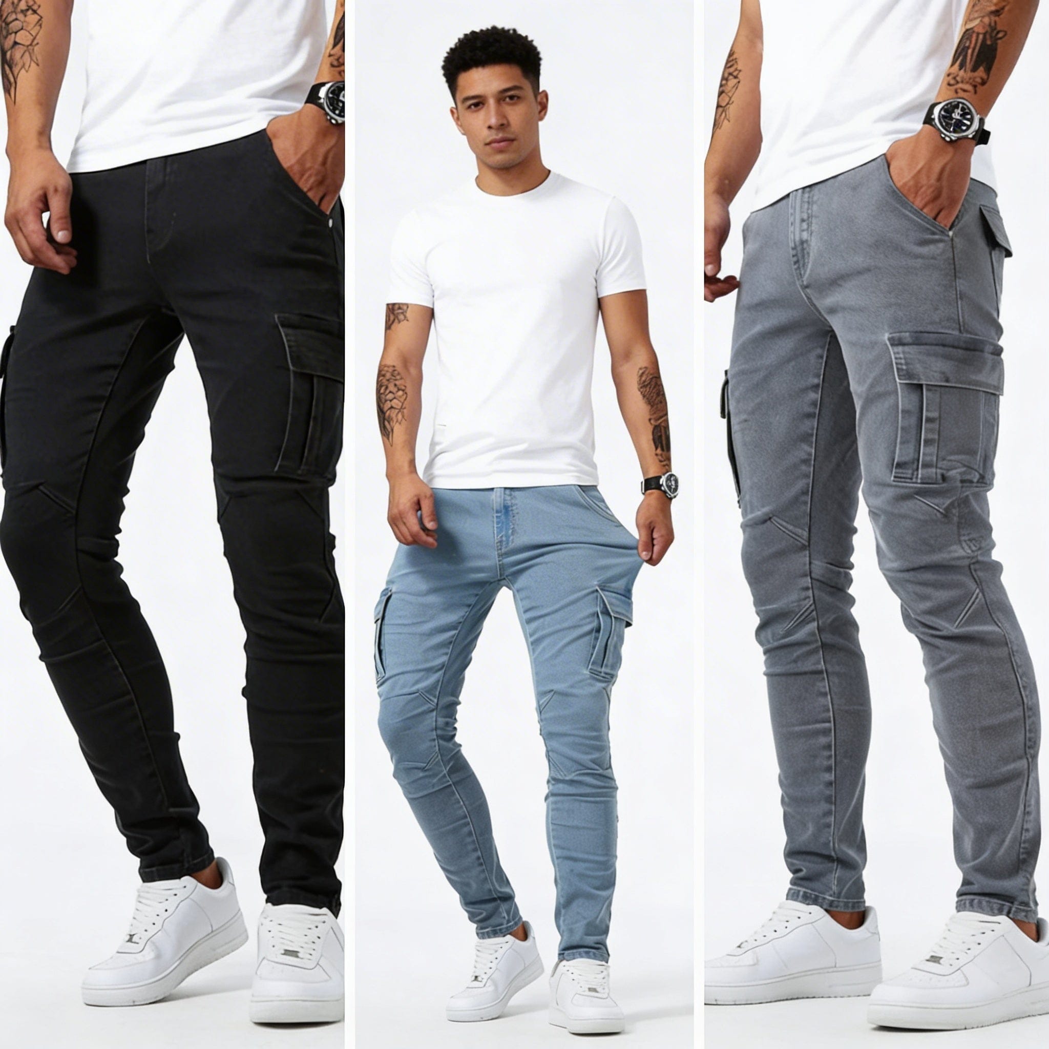 Brent - Slim-fit Cargo Trousers with Pockets
