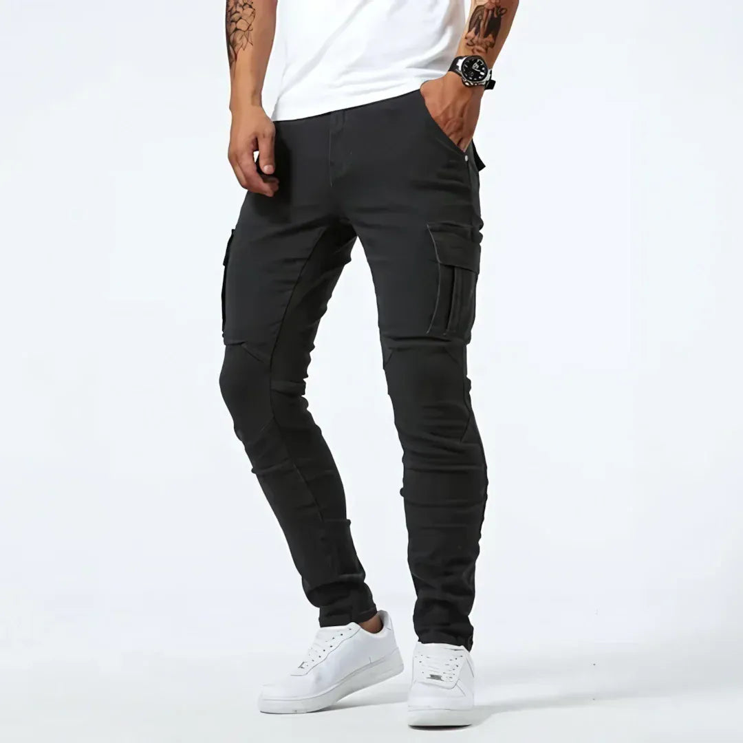 Brent - Slim-fit Cargo Trousers with Pockets